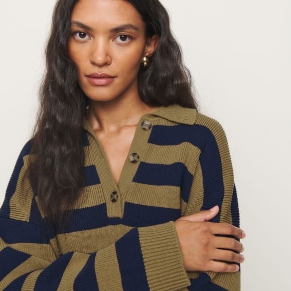 Reformation Sweaters - Reformation Brooklyn cotton polo sweater